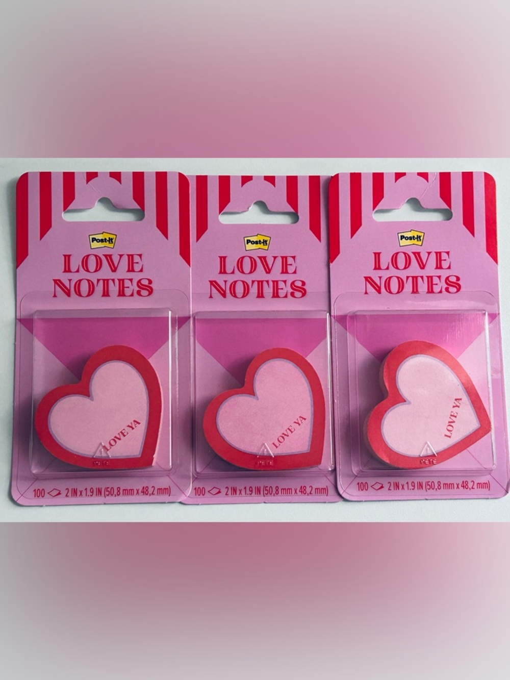 NEW!! Post-it Heart Shaped Love Notes Collection (Includes 3 Packs) NWT